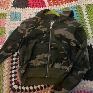 TNA Green Camo Cropped Hoodie